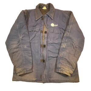 AT&T Work Jacket VF Imagewear Men’s XL Tall Blue Heavy Duty Utility Coat USA